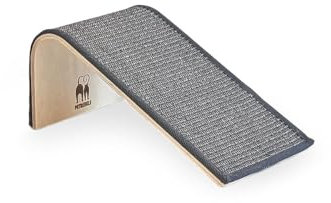 Petrebels Design Kratzbrett aus Holz mit Natur-Sisalteppich, Archie 38 x 23 x 17 cm, Farbe Grau