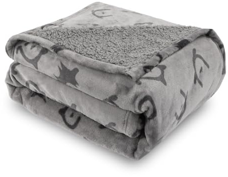 Nobleza Manta Impermeable Perro, XXL 203 x 152cm Suave y Esponjosa Manta Mascota, Manta Lavable de Felpa a Prueba de Fugas para Sofá y Cama, Reversible, Gris Claro
