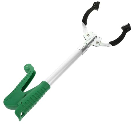 minkissy Herramienta de Agarre y Recogida Palo Recolector de Basura Pinza de Alta Resistencia, Aluminio Ligero y Mecanismo Ergonómico para Movilidad Reducida en Interiores y Exteriores