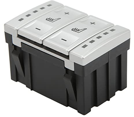 AOWINHIT Interruptor de Botón de Calefacción del Asiento del Automóvil Plateado BS7T19K314AB ABS ABSE para MK 3 MK 4 Fácil Instalación de Actitud Rápida Negro