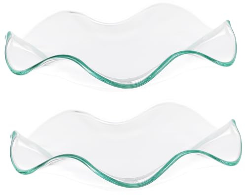 Plat Délicat en Verre Transparent 2 Pièces pour Huiles Essentielles | Soucoupe pour Brûleur, Rangement D’huiles Essentielles, Usage Maison et Sauna