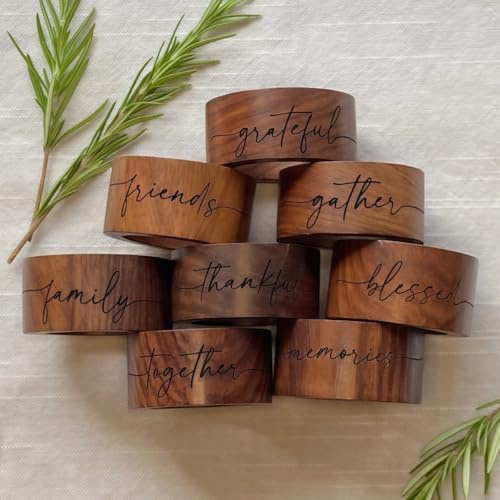 Personalisierter Gravierter Serviettenring Aus Holz, Serviettenringe Mit Individuellem Namen For Hochzeit, Jahrestag, Geburtstag, Handgefertigte Holzhalter For Heim- Und Küchendekoration(50pcs)