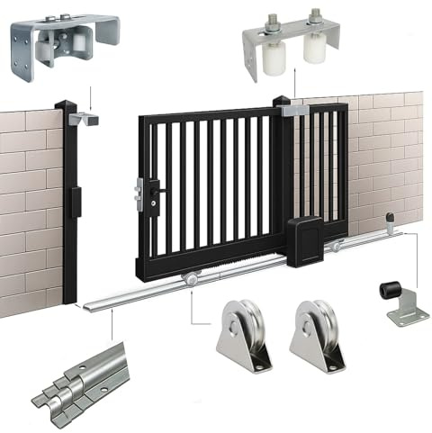 Sliding Gate Hardware Kit with External Wheels-Upto 2m Gate Wheels/Guide/Stops/Tracks