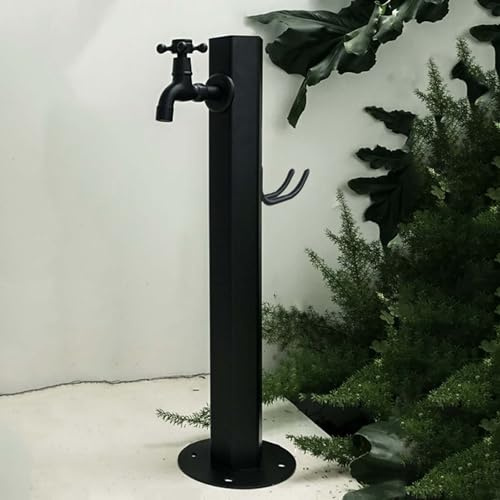 Générique Fontaine Verticale carrée autoportante avec Robinet en cuivre | Fontaine décorative d'extérieur pour terrasse et Jardin - Support pour Tuyau d'arrosage et Fontaine sur Pied
