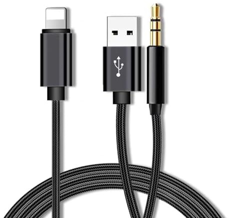 3.5mm 2 in 1 Aux Cable USB Charger in Car, and Charger Music Audio Lead with Charging Adapter for 14/14 Pro/14Pro Max/13/13 Pro/12/11/XR/X/8