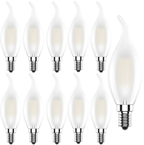 Ziefgn Ampoules LED Flamme,Forme de Bougie E14,3W équivalent 40W,éclairage Blanc Chaud 2700K,Lot de 10