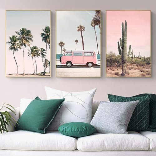 JANAGIN 3er Set Moderne Bilder Wohnzimmer Poster, Strand Leinwand Bilder, Wandbilder für Schlafzimmer Ohne Rahmen (30x40 cm,Stil 4)