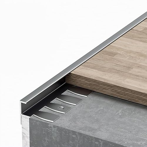 Coayuou Baguette Finition Plan De Travail Cuisine 90cm* 3 Pièces Coin Anti Poussiere Marche Escalier Aluminium Flexible Profil Angle en F Améliorez La Sécurité De Votre Escalier(Grey,18.2mm)
