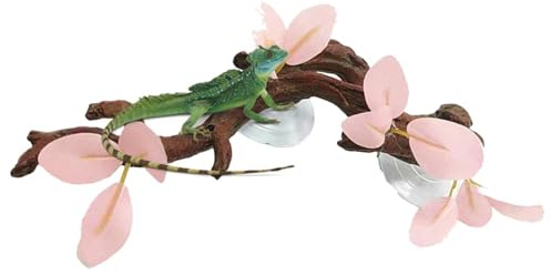 Snake Climbing Branch Suction Cup Reptile Log | Snake Enclosure Decor, Chameleon Cage Decoration for Amphibian Gargoyle Geckos Bearded Dragon Crab