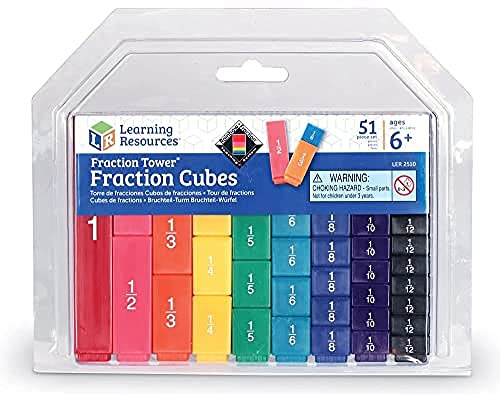 Bruchwürfel Set (51 Teile), Mathematik Lernspielzeug ab 6 Jahre, Brüche verstehen & vergleichen, visuelles Lernen für Grundschule, Rechenhilfe mit Steckwürfeln, Unterricht & Zuhause