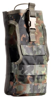 Funkgerätetasche SEM 52 - Molle-kompatible Radio Pouch für Plattenträger & Schutzweste - Zubehör Tasche für Funkgerät - Bungee-Cord Sicherung - Bundeswehr Zubehör Taktische Ausrüstung