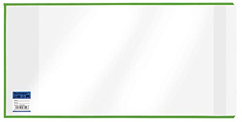 VELOFLEX 1540265 - Buchhülle, Buchschoner, Buchumschlag, 265 x 540 mm, PP-Folie, mit Lasche, glasklar, 10 Stück