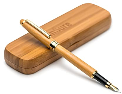 Msure-Bambus-Füllfederhalter mit Bambus-Geschenk-Box, 100% handgearbeitet, perfekte Business-Stifte