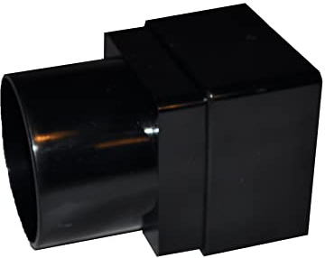 Square to Round Downpipe Adapter - Black