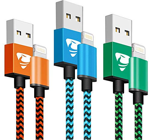Aioneus iPhone Ladekabel 3er Pack 2M MFi Zertifiziert iPhone Schnellladekabel Lightning Kabel Langes USB Kabel für iPhone 12 Pro Max Mini 11 Pro Max XR XS X 10 8 7 6 6S Plus 5 5s SE 2020, iPad iPod