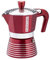 Pedrini Infinity Caffettiera Alluminio 2 Tazze, Glitterata Colore Rosso