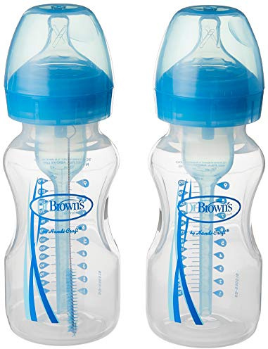Dr Browns Dr BrownsnPP Opciones de cuello ancho + botella, azul, pieza de 1