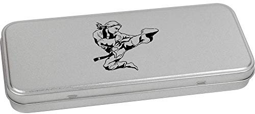 Azeeda 'Karate Kick' Metal Hinged Stationery Tin/Storage Box (TT00124369)