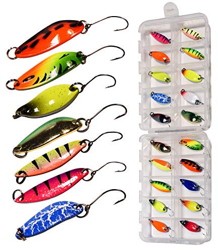 THKFISH Spoons Forelle Set Blinker Angeln Spinner Angelköder Spinner Forelle Köder Set Kunstköder 20st/Box