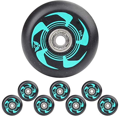 SSCYHT Inline Skate Rollen mit ABEC-9-Lagern 72 mm 76 mm 80 mm 90A Ersatz Rollen für Hockey Skates 8er-Pack,Grün,72mm