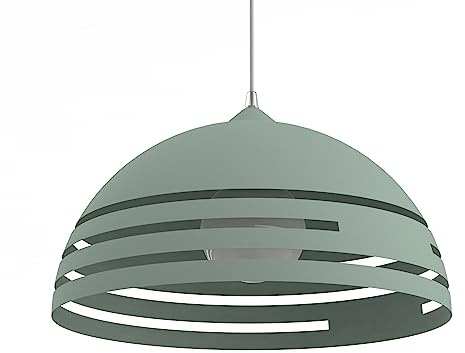 L+ Pendelleuchte, Metall, Kuppelform, Durchmesser 40 cm, Made in Italy, grün matt [Energieeffizienzklasse A++]