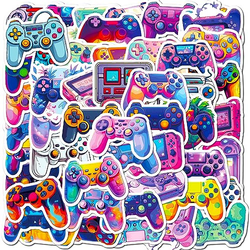 Game Machine Stickers for Laptop (50 Pieces), Gift for Children, Teenagers, Adults, Boys, Game Machine Stickers, Waterproof Vinyl Stickers for Scrapbooking, Skateboard, Car, Luggage