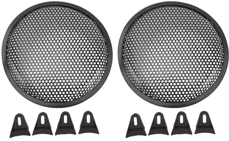 Cubierta De Altavoz, Rejilla De Altavoz De Coche, 2 Piezas Cubierta De Parrilla De Altavoz 8 Pulgadas Coche Rv Negro Metal Hierro Subwoofer Malla Parrilla Cubierta