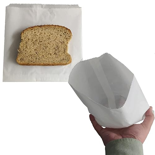 300 Greaseproof Paper Sandwich Bags Medium 8.5 X 8.5” - Perfect For Bakery Goods, Snacks, Fried Foods, And Takeaways. Greaseproof Paper Bags Keep Items Fresh, Mess-Free, And Packaged Professionally