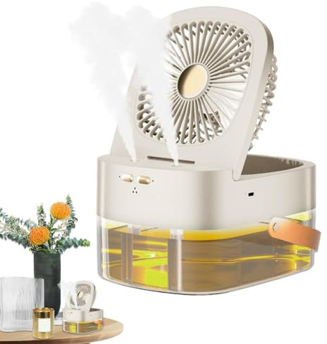 Ventilador de mesa con pulverización, ventilador de mesa con pulverización de agua para mesa, ventilador eléctrico USB de escritorio, para uso de mesa y viajes