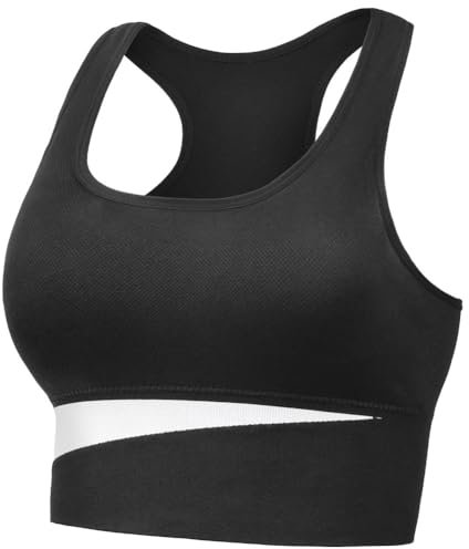 AUYAO Brassiere Sport Femme Maintien Fort, Soutien Gorge Anti Affaissement Bustier avec Rembourrage, Soutiens-Gorge de Sport Femme Confortable, Convient pour le Fitness, la Course à Pied(M)