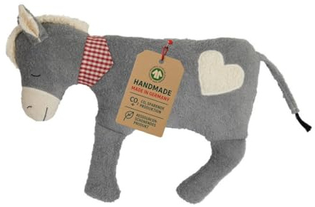 Efie Bio-Kuschelkissen Esel – GOTS-zertifiziertes Spiel- & Ruhekissen aus Bio-Baumwolle (KBA), Füllung aus Schafschurwolle (kbT) – Made in Germany