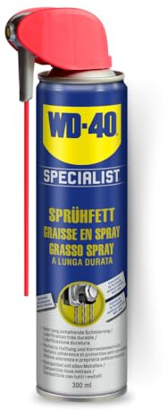 WD-40 Specialist Sprühfett Smart Straw 300ml – Hochviskoses Sprühfett für Zahnräder, Scharniere & Seilzüge, bildet eine widerstandsfähige Schutzschicht für dauerhafte Schmierung unter Belastung