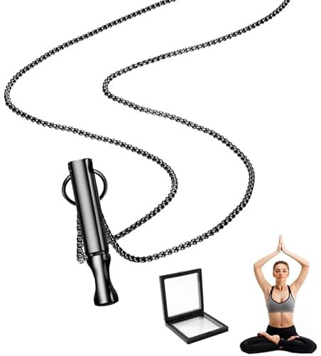 Schwarz Atmende Halskette Angstlinderung Halskette Edelstahl Achtsames Atmen Halskette Hoki Halskette Gegen Angst Meditation Breathing Halskette，Bringen 3d Schmuck Aufbewahrungsbox Aus Dünner Folie