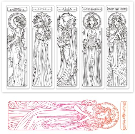 GLOBLELAND 8.27x5.83 Zoll Prinzessin Lesezeichen Transparente Silikonstempel Fuchs-Dämon Klare Stamps Elf Silikonstempel Für Kartengestaltung DIY Prägung Journaling