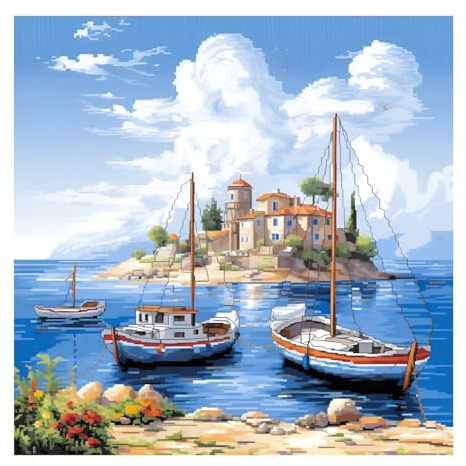 cukol cukol Kreuzstich Set Vorgedruckt Erwachsene, Stickbilder 40x40 cm