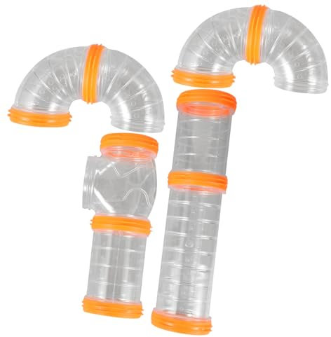 GRIRIW Selbstgemacht Hamstertunnel Satz Aus Robustem Kunststoff Transparent Modulare Käfigröhre Für Hamster Meerschweinchen Igel Kleintiere Hamsterkäfigzubehör Für Heimtierhaltung