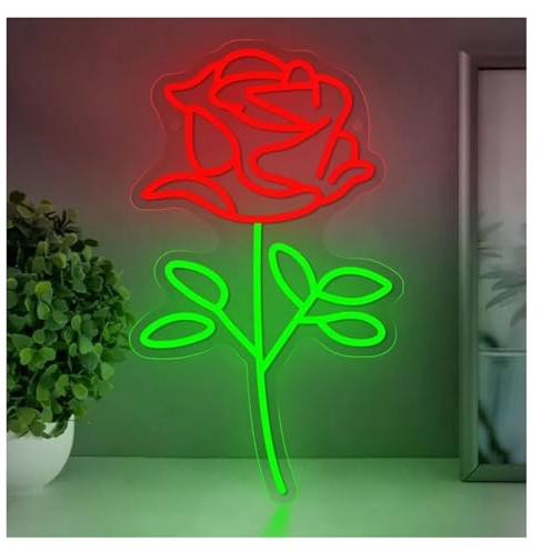 Luci al Neon Da Parete Lampada Da Notte A LED Con Fiori Di Rosa, In Acrilico, Con Insegna USB, Per Casa, Camera Da Letto, Soggiorno, Bar, Festa, Matrimonio, Decorazione Da Parete