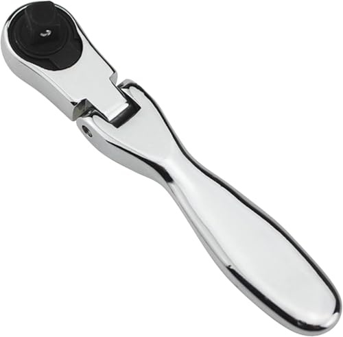 Treki Mini Llave de Carraca de Reversible de 72 Dientes Llave de Trinquete de 1/4 Llave de Carraca con Cabeza Flexible Herramienta de Trinquete 6.35mm para Vehículo Bicicleta Reparación de Automóvile