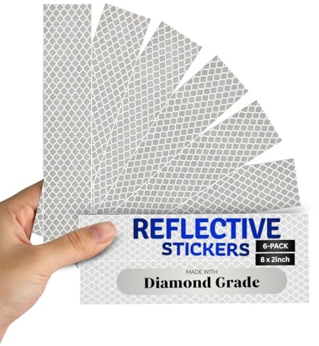 SOLNIT Fabriqué en ruban adhésif réfléchissant 983 Diamond Grade bande autocollante de sécurité DIN 67520-4/ECE104 haute visibilité remorque camion (blanc, 5,1 x 20,3 cm, paquet de 6)