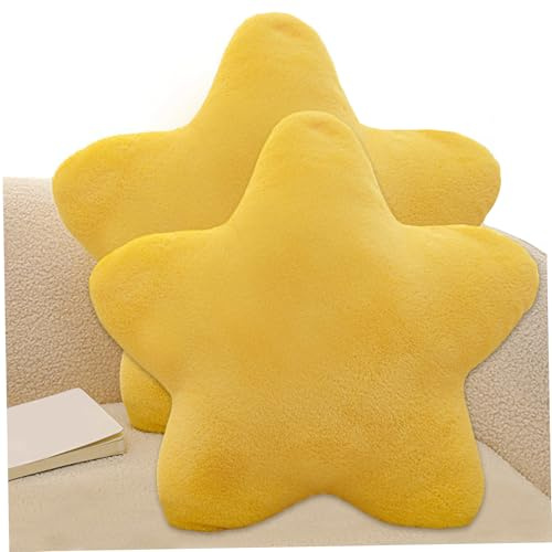 Almohada de estrella de 2 piezas, almohada de felpa en forma de estrella de 12 pulgadas, lindo cojín decorativo de cojín decorativo para vivir, sala de juegos de dormitorio, decoración, regalo.
