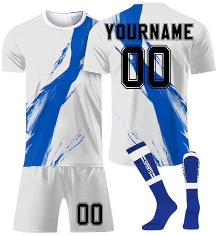 Kids Football Kit 3-Piece Set 2025 Customizable Soccer Jersey Breathable Shorts Socks Boys/Girls Trendy Oversized Football Shirt Match-Ready Youth Football Kits