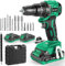 Taladro Atornillador Batería Sin Escobillas, BETENST Atornillador Electrico 21V con 2.0Ah Baterías, 45N.m Taladro Inalámbrico, 20 Ajuste de Par, 20 Accesorios, 2 Velocidad, Luz LED Para Bricolaje
