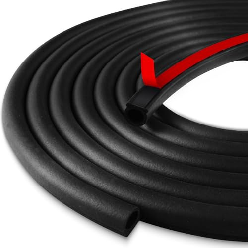 Guarnizione in Gomma per Porta Auto Autoadesiva 6M Striscia di Tenuta della Portiera per Auto Forma D Bordo Protettore per Porta Auto (6m)