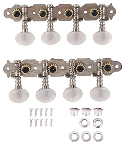 Grcfumo 1 Pair of Tuners, Mandolin Tuning Pegs, Mandolin Machine Heads String Tuning Pegs 4L 4R for Mandolin Instruments Accessory