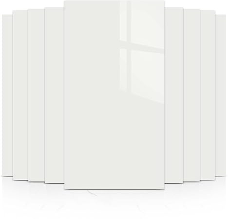 Daisy Dreams Pearl White Tile Stickers 60x30cm Thicken Wall Tiles Self Adhesive,Peel and Stick Waterproof Vinyl Marble Tiles for Living Room (10, Plan White)