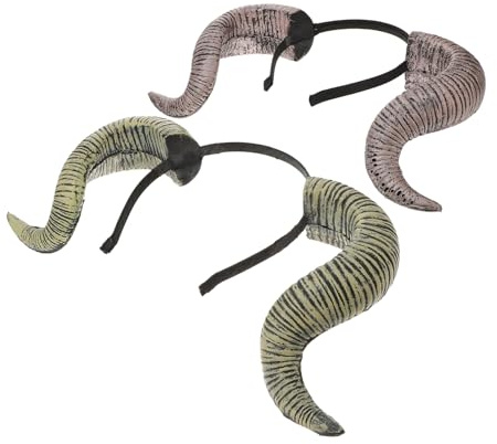 EPIGEIST 2pcs Halloween Headbands Ram Horns Costume Accessories Ancient Gold and Silver Foam Horns Halloween Hairbands for Party Masquerade