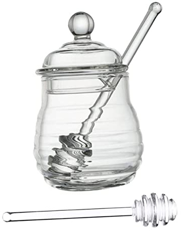 Cabilock Tarro De Miel Transparente Tapa Recipiente De Almacenamiento Para Miel Con Removedor Para Cocina