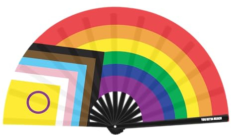 Pride Flag Clack Fan, Bamboo Hand Fan