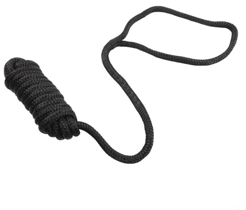 Yhenlovtt Cavi di ancoraggio per barche in nylon da 1/2 pollici e 3/8 pollici, 4,5 m, con anello per attracco, ormeggio e fissaggio di carichi, resistenza all'abrasione e all'acqua salata, nero (1/2