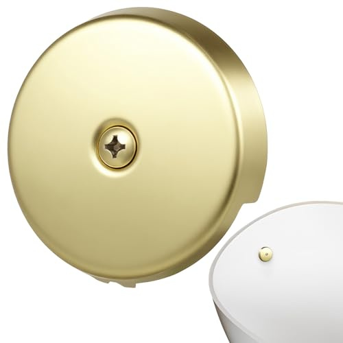 LABRIMP Placa de Desbordamiento de Bañera Fácil Instalación de Acero Inoxidable y Amplia Compatibilidad Desague Bañera Dorado para Accesorios de Baño